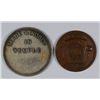 Image 2 : 2 PRE 1900 MASONIC TOKENS WHITE METAL AND BRONZE