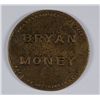 Image 2 : 1896 BRYAN MONEY MEDAL "FREE SILVER ONE DIME" 40 MM, 44 GRAMS