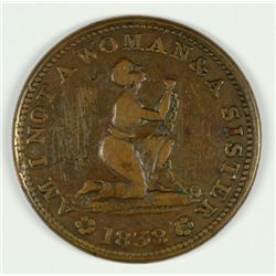 1838 HARD TIMES TOKEN/ SLAVE TOKEN VF