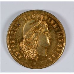 1800'S TOKEN USA $10 CH BU REEDED EDGE BRASS