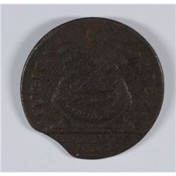 1787 FUGIO CENT STATES UNITED CLIPPED PLANCHET FINE