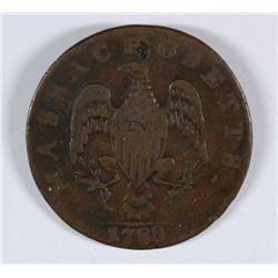 1788 MASSACHUSETTS COLONIAL CENT F/VF MINOR DEFECTS GREAT COLOR