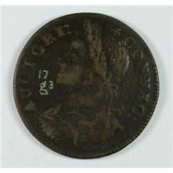 1787 CONNECTICUT BUST LEFT MILLER 17-G.3 R4 VF MUSEUM NUMBERS STILL ADHEARING