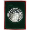 Image 1 : SEASONS GREETINGS/REINDEER ON A ONE Oz .999 SILVER ROUND WITH CAPSULE/GIFT BOX