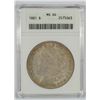 Image 1 : 1881 MORGAN SILVER DOLLAR, ANACS MS-64 COLOR