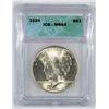 Image 1 : 1924 PEACE SILVER DOLLAR, ICG MS-64
