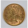 Image 1 : 1907-D $5.00 GOLD MS-61 NICE!!!
