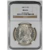 Image 1 : 1887-O MORGAN SILVER DOLLAR, NGC MS-63+  WHITE AND NICE!  TAPE ON TOP OF HOLDER!