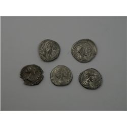 A quintet of 2nd and 3rd Century silver Roman denarii