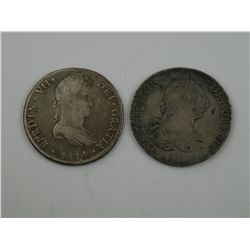 A pair of portrait Bolivian 8Reales.