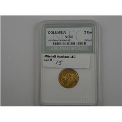 Colombia. 2 Escudo Gold Cob (1621-1665).
