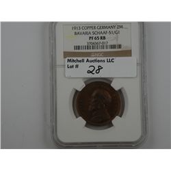 Germany, Bavaria. 1913 2Mark Pattern struck in copper