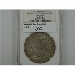 Germany, Brunswick- Luneburg-Calenburg- Hannover. 1752-C Taler