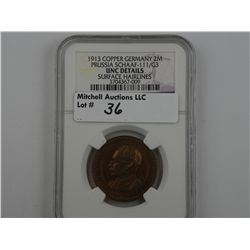 Germany, Prussia. 1913 2Mark pattern struck in copper.