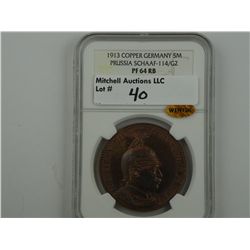 Germany, Prussia. 1913 5Mark pattern struck in copper