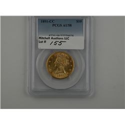 $10 Gold 1891-CC