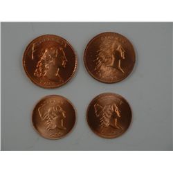A quartet of Gem Gallery Mint early copper replicas