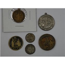 Six religious and temperance tokens