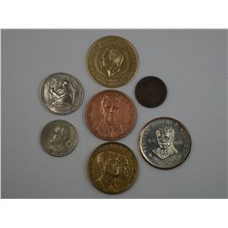 Seven Medals and Medallets depicting presidents