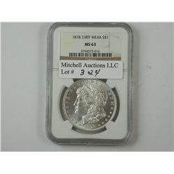 $1 Silver 1878 7/8TF Weak.