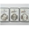 Image 1 : A Near Gem San Francisco Mint Trio of Morgan Dollars