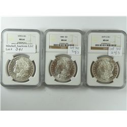 A Near Gem Morgan Dollar Threesome