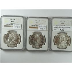 An NGC MS64 Morgan Dollar Trio