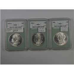 Three Virtual Gem Morgan Dollars