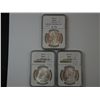 Image 1 : Premium quality borderline Gem Morgan Dollar trio: