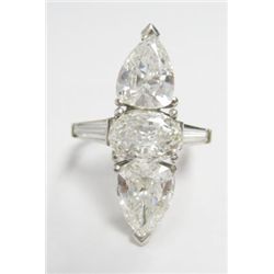 Platinum Ring w/ 3 GIA Certified Diamonds - GIA #2151405494, 1.16 carat Oval Brilliant- G color- VS2