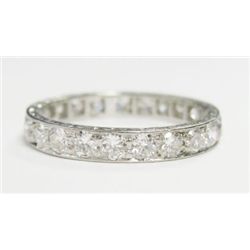 Platinum Eternity Band w/ Round Brilliant Cut Diamonds - 23 round  cut diamonds, TAW: 1.15 carat. Es