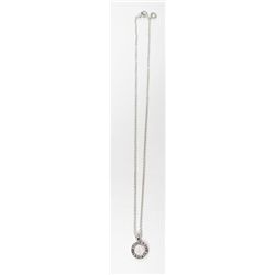 18k White Gold Bvlgari Chain & Pendant w/ Round Brilliant Cut Diamonds - Pendant: 1/2" x 1/2". All o