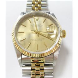 Gents 18k Yellow Gold & Stainless Steel Rolex Oyster Perpetual Datejust Watch - 36mm case, sapphire 