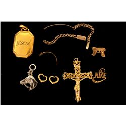 Assorted Jewelry: 10kt & 14kt scrap, 1.8 grams; (6) pieces assorted costume