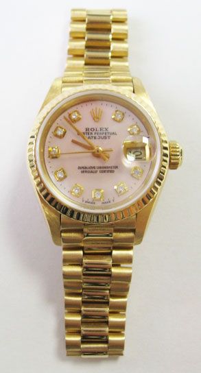 Ladies 18k Yellow Gold Rolex Oyster 