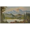 Image 2 : Framed oil painting of mountain lake signed Wade, approx. 18-1/2” x 29”, nicely accomplished and app