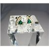 Image 1 : Gorgeous High Quality Chatham created Emerald and Diamond Earrings weighing approx. 2.00 carats of e