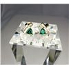 Image 2 : Gorgeous High Quality Chatham created Emerald and Diamond Earrings weighing approx. 2.00 carats of e