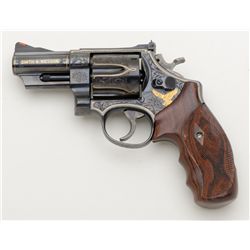 Smith + Wesson Model 29 – 3 .44 mag. D.A. Revolver with 3” barrel, # ALB5897. Finely engraved and mu