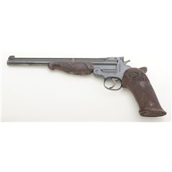 Smith & Wesson Third Model Single Shot pistol, .22LR cal., 10” barrel, blue finish, re-stocked with 