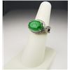 Image 1 : Gorgeous Apple Green Jade and Diamond Ring weighing approx. 4.50 carats with 76 round pave set diamo