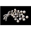 Image 1 : Beautiful custom antique Broach set with Pearls and Diamonds. 14k white gold. Est. retail replacemen