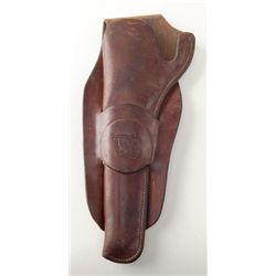 Left-handed holster for 7 ½” Colt single action Army revolver marked Heiser, Denver with embossed st