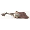 Image 8 : A.Bauermann Spurs with fancy engraved conchos and basket weaved leather straps in good condition fro