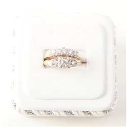 Gold and diamond wedding set with nearly 1 CT total of diamonds. New Mexico dealer retail priced sti