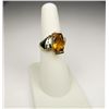 Image 1 : Custom Design Citrine and Diamond Ring weighing approx. 4.00 carats with 6 fine round cut accent dia