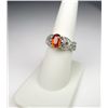 Image 1 : Beautiful Intense Orange Sapphire and Diamond Ring sapphire actual weight 2.15 carats and 22 round c