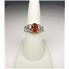 Image 2 : Beautiful Intense Orange Sapphire and Diamond Ring sapphire actual weight 2.15 carats and 22 round c