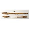 Image 1 : Carved bone Blow Gun with dragons collected pre 1950 with dark aging. Some breakage to dragon mounts