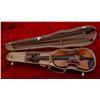 Image 2 : Beautiful antique violin in lined case with bow, extra wooden bridge and boxed block of rosin. Violi